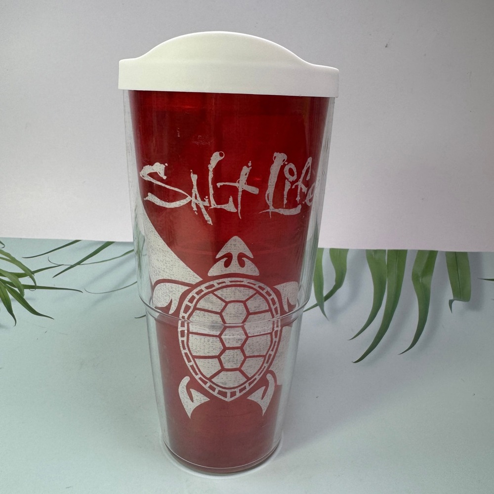 Tervis Salt Life Tumbler 24oz Red Sea Turtle Insulated Travel Mug Beach Tropical